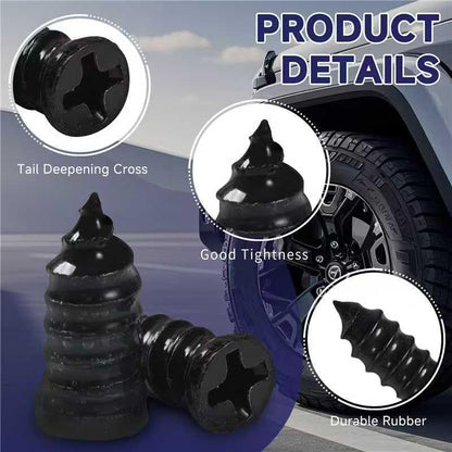 60 Pcs Tire Repair Screws, Tire Patch Kit, Screw in Tire Plugs,Quick Tool Tire Plugs, Self-Service Tire Repair Rubber Nail Kit for Patching Punctures in Vacuum Tires of Cars, Motorcycles (60)