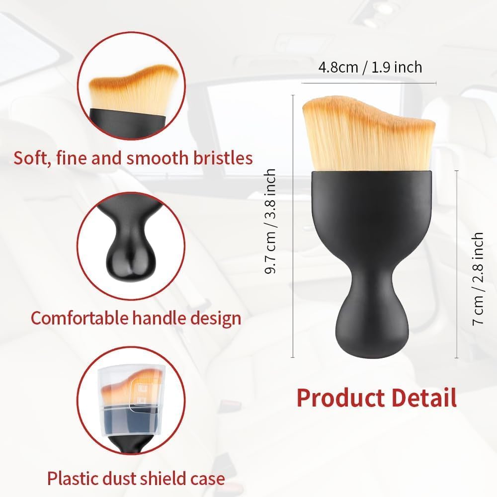 Car Interior Detailing Brush Set, 2PCS Soft Bristle Car Interior Cleaning Brush for Dashboard, Air Vent & Screens, Scratch-Free Car Dust Brush for Auto Detailing