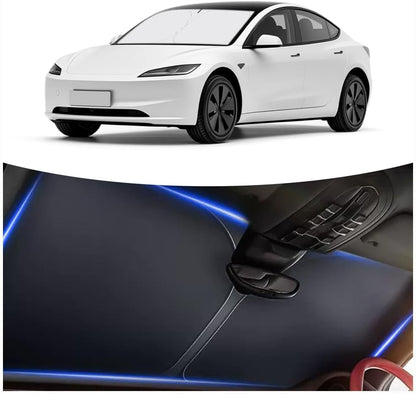 300T Thickened Automotive Glass Sunshade and Comes with Storage Bag,Keep Car Interior Cool,Universal Windshield Sun Shade Fit for Cars,Trucks,SUVs (L: 57.08 * 31.5 inch)