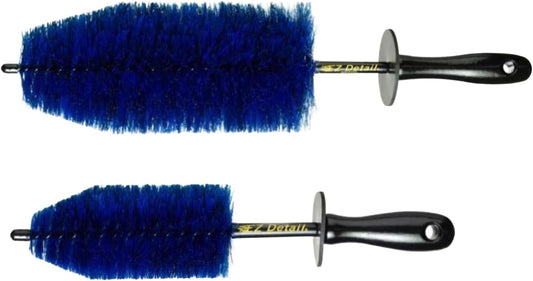 EZ Detail Big and Little Brush Combo - Wheel Rim Cleaner for Cars, Bike, Trucks, Motorcycle, and Other Vehicles - Non-Scratch Auto Detailing Tool, Easily Reaches Nook and Crannies