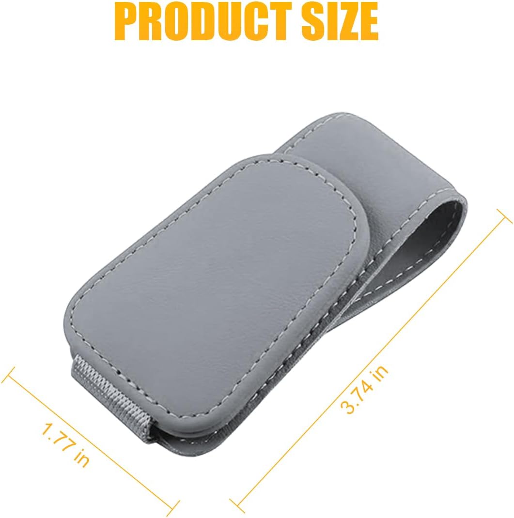AICEL Sunglasses Holders for Car Sun Visor, Leather Eyeglasses Hanger Mounter, Magnetic Glasses Holder and Ticket Card Clip, Auto Interior Accessories Universal for SUV Pickup Truck