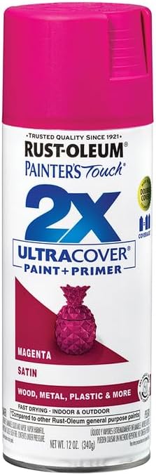 Rust-Oleum 334029 Painter's Touch 2X Ultra Cover Spray Paint, 12 oz, Gloss Clear - Colors E