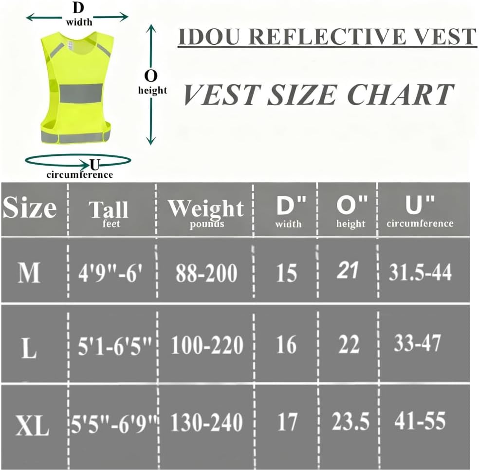 Reflective Vest Safety Running Gear with Pocket,High Visibility for Running,Biking,Walking,Women & Men