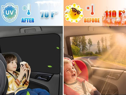 ZATOOTO Side Window Sun Shade - 4 Pack Car Window Covers 99% UV Light Block Car Curtains Magnetic Side Window Sun Shade Keeps Cooler for Breastfeeding, Taking a nap, Changing Clothes, Camping