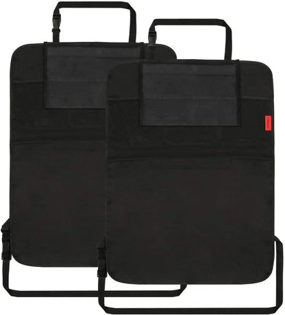 Kaiphy Car Backseat Organizer Premium Quality Car Kick Mats with 10" Tablet Holder - Extra Large Pocket- Sturdy Top 2Pack