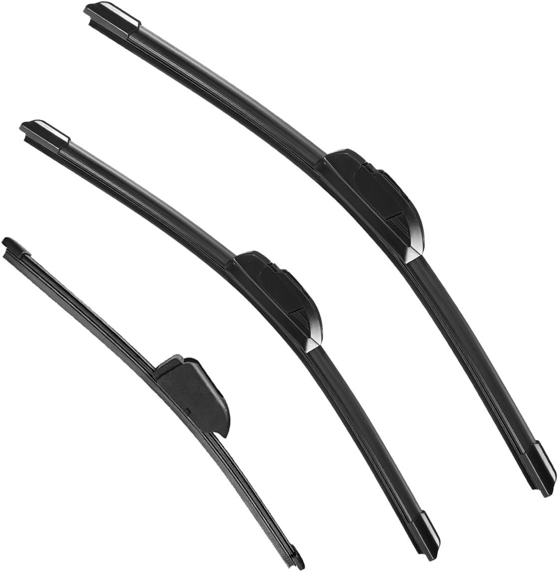 3 Pack Windshield Wiper Blades Compatible with Mazda CX-5 2017-2025 and CX-9 2016-2023, Front and Rear, 24" 18" 14" - Colors B