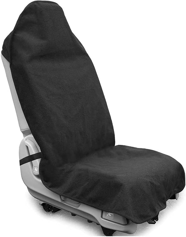 Waterproof Sweating Car Seat Cover for Post Gym Workout, Running, Swimming, Beach and Hiking, Universal Fit Non-Slip Towel Bucket Seat Protector for Cars SUV Trucks, Machine Washable (Grey)