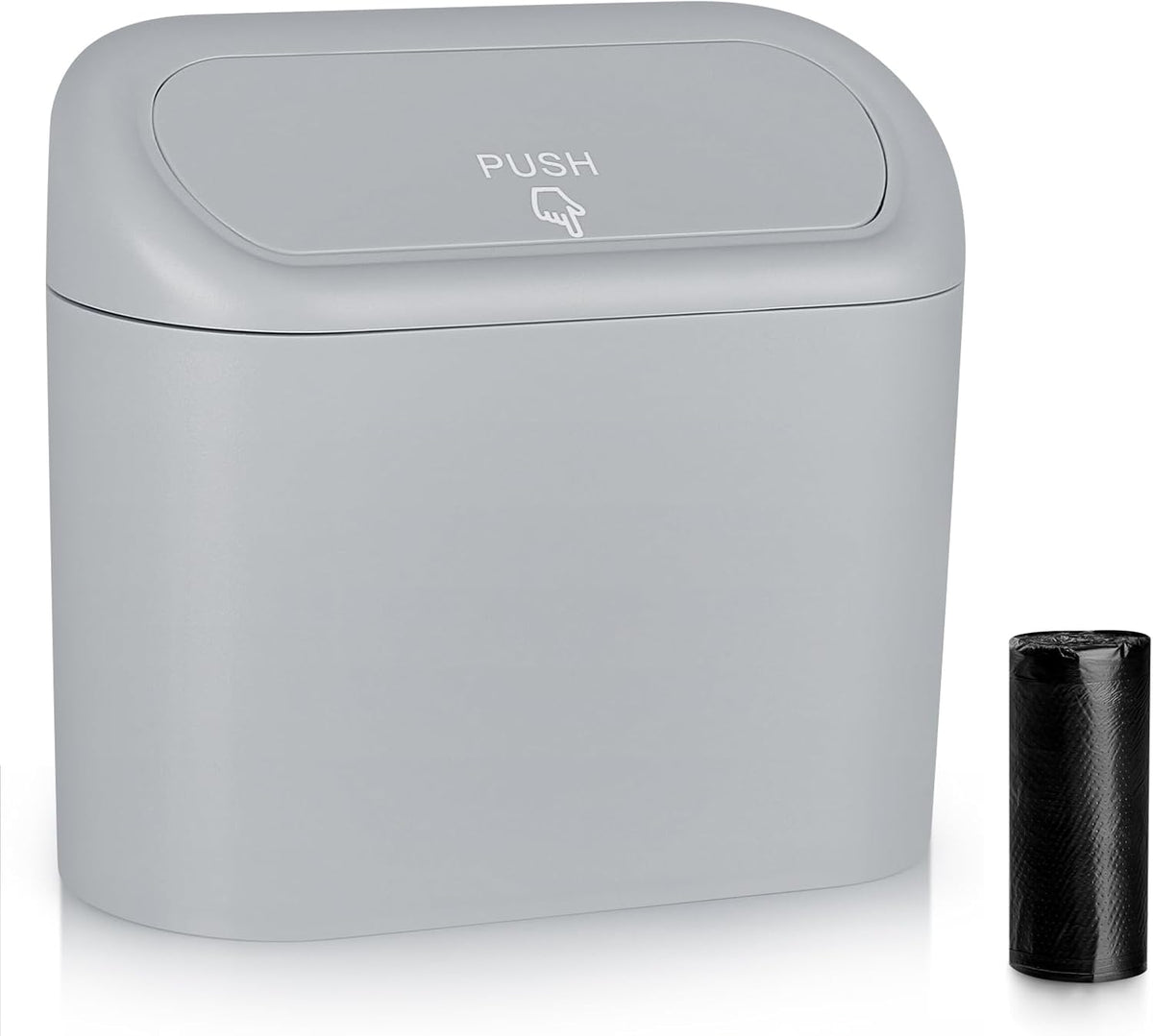 Accmor Car Trash Can with Lid, Mini Auto Dustbin Garbage Organizer Holder 2 Packs, Automotive Storage Container Bin with 60 Pcs Bags for Vehicle, Home, Office