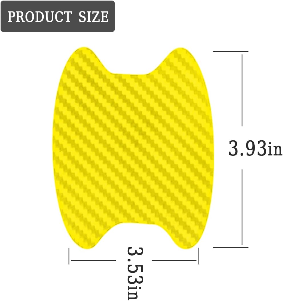 4PCS Sticker, Carbon Fiber Anti-Scratches Car Door Cup Protector, Non-Marking Auto Door Handle Protective Film, Universal for Most Car Handles (Black/4PCS)
