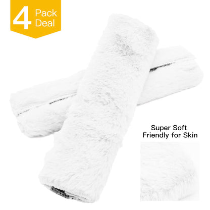 4Pack Seatbelt Covers for Kids,Seat Belt Cushion Cover,Infant Baby Car Seat Neck Shoulder Strap Pads,Soft Newborn Carseat Stroller Straps Covers Accessories(Pink)