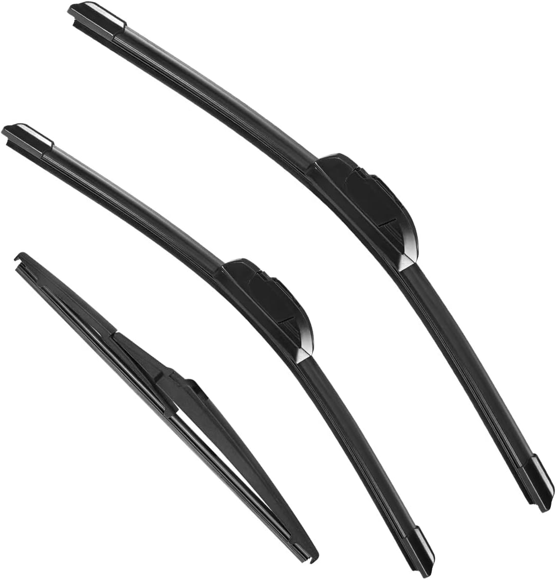 3 Pack Windshield Wiper Blades Compatible with Mazda CX-5 2017-2025 and CX-9 2016-2023, Front and Rear, 24" 18" 14" - Colors B