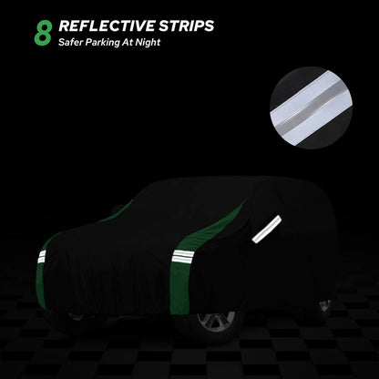 10-Layer Car Cover Waterproof All Weather for Automobiles, Soft Cotton Lining Outdoor Full Covers with Door Zipper, Universal Fit for Sedan 196"-208" L, Size A6 (See Size Chart)