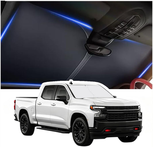 300T Thickened Automotive Glass Sunshade and Comes with Storage Bag,Keep Car Interior Cool,Universal Windshield Sun Shade Fit for Cars,Trucks,SUVs (L: 57.08 * 31.5 inch)