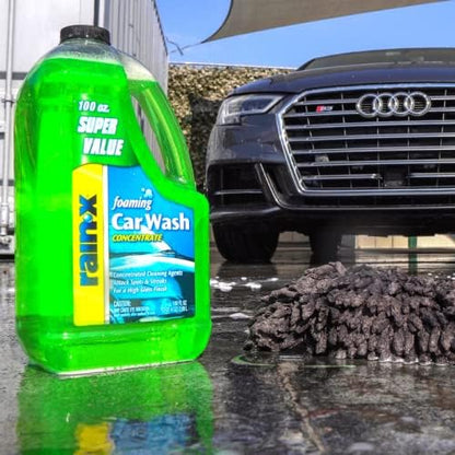 Rain-X 620191 Car Wash - 100 fl oz. High-Foaming, Concentrated Formula for Greater Cleaning Action, Safely Lifting Dirt, Grime and Residues for an Exceptional Clean