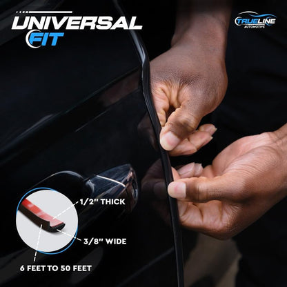 True Line Automotive L Shaped Car Door Edge Guards - 12 FT Car Door Edge Protector - Ultra-Durable Door Edge Guard with 3M Adhesive, Universal Fitting, Scratch Protection for Car Doors, Lightweight