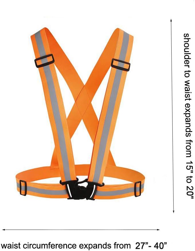 Chiwo Reflective Vest Running Gear 2Pack, High Visibility Adjustable Safety Ves for Night Cycling,Hiking, Jogging,Dog Walking