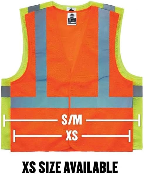 Ergodyne GloWear Reflective Safety Vest, Yellow, Orange, Mesh, Adults, Unisex, Hi-Visibility Safety Vest, Vest