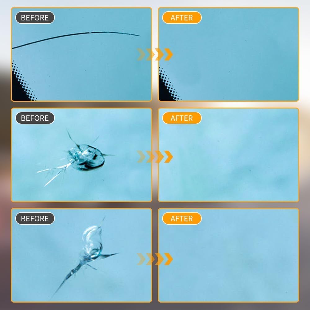 Upgrade Windshield Crack Repair Kit, Glass Repair Liquid for Cracks,Windshield Repair Kit for Chips and Cracks,Car Windshield Crack Gone Glass Repair Kit Nano Glass Repair Kit,Glass Repair Tool(2 Set)