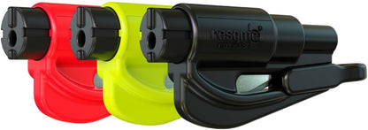 RESQME The Original Emergency Keychain Car Escape Tool, 2-in-1 Seatbelt Cutter and Window Breaker, Made in USA, Family Pack of 3 - Blue, Pink, Yellow -Compact Emergency Hammer