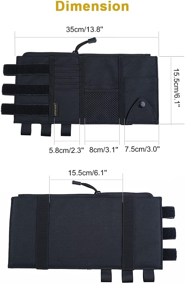 Tactical Car Visor Organizer, MOLLE Storage Pouch by Viperade