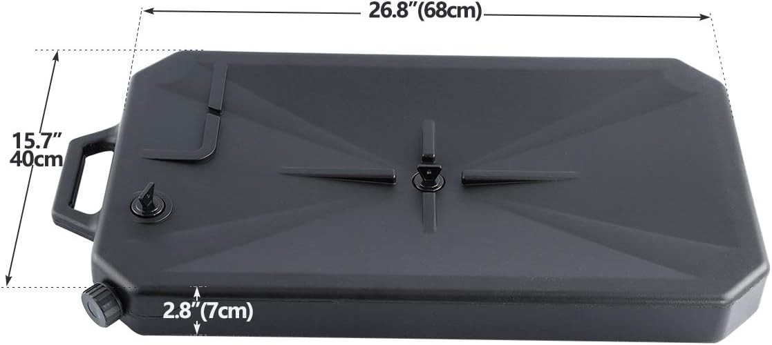 XFMT Oil Drain Pan 10 Quart Low Profile Oil Drain Container for Oil Change, Panel Groove Design, with Portable Handle & Sealing Caps, Universal Fit For Motorcycle Car ATV