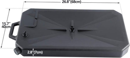 XFMT Oil Drain Pan 10 Quart Low Profile Oil Drain Container for Oil Change, Panel Groove Design, with Portable Handle & Sealing Caps, Universal Fit For Motorcycle Car ATV