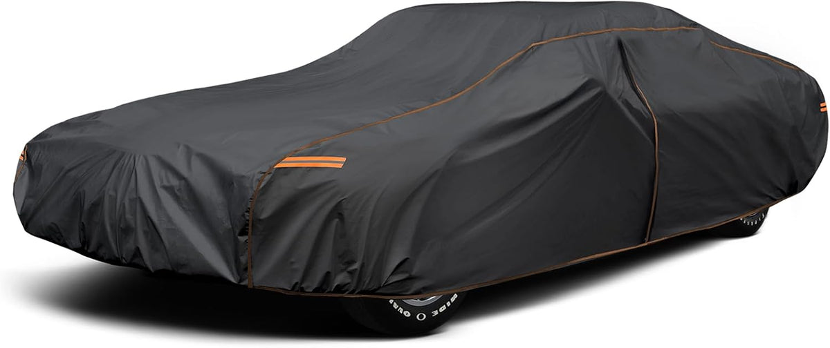 6 Layer Heavy Duty Car Cover Waterproof All Weather Protection with Cotton Liner, Full Exterior Outdoor Cover for Sun Rain Snow UV Protection, Fits Sedan 186-193 inchs