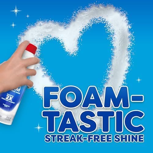 Windex Fast Shine Foam Glass Cleaner, No-Drip Windows, Doors, Mirrors & Countertops Aerosol Cleaning Spray, Streak-Free Shine, Removes Fingerprints, Dust, Dirt, Grime & More 19 oz (Pack of 1)