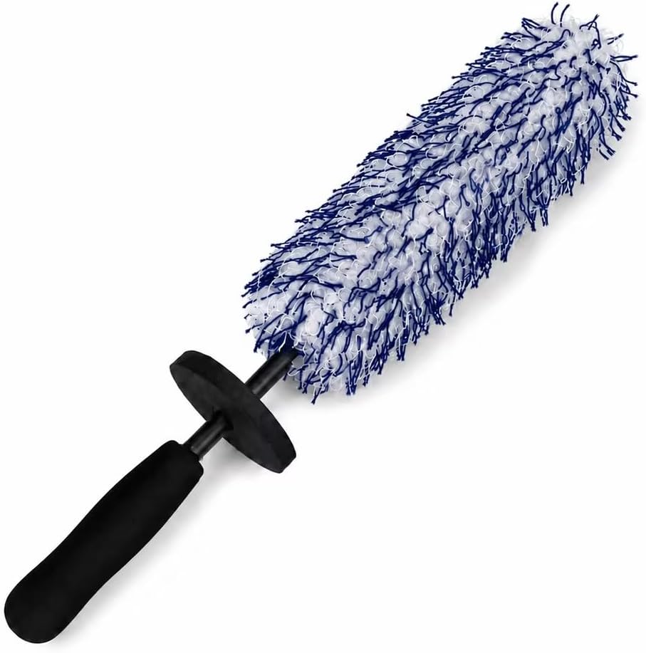 Microfiber Wheel Brush, Wheel Barrel Brush, Highly Water Absorption Rim Brushes for Cleaning Wheels, Tire and Car Detailing, Black