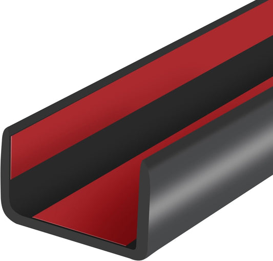 Rubber Edge Trim, Self-Adhesive Rubber Edge Trim, Edge Protector for Sheet Metal, EPDM Material, Fit 1/16"(1.0mm), Length 10Ft, Black Color, U Channel Edge Trim - Colors B