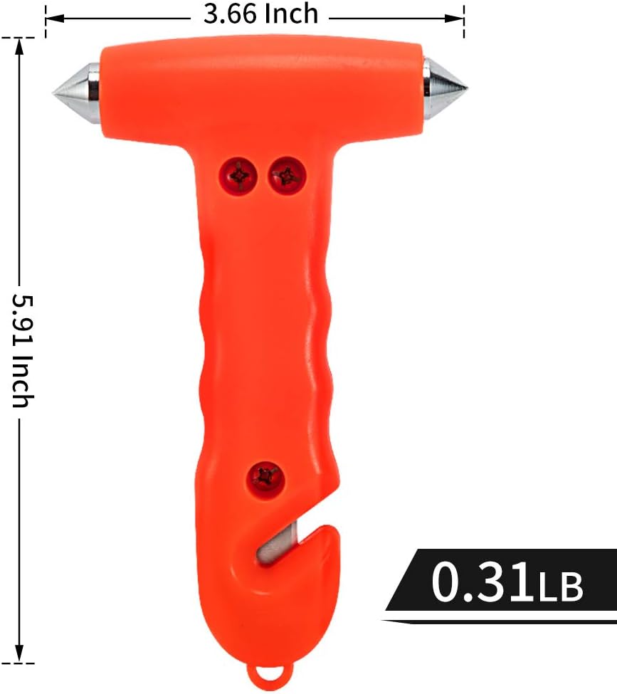 MOTORBUDDY 2-Pack Car Safety Hammer Seatbelt Cutter, Auto Emergency Escape Hammer with Window Glass Breaker and Seat Belt Cutter, Striking Red Escape Tool for Car Accidents