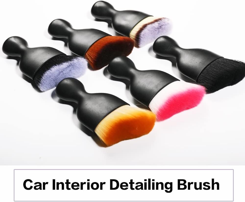 AOCISKA Car Interior Detailing Brush,Soft Bristle Cleaning Brush Car Detailing Brush Dusting Brush,Car Interior Cleaning Tool,Auto Detail Brush Car Dash Duster Brush (Black)