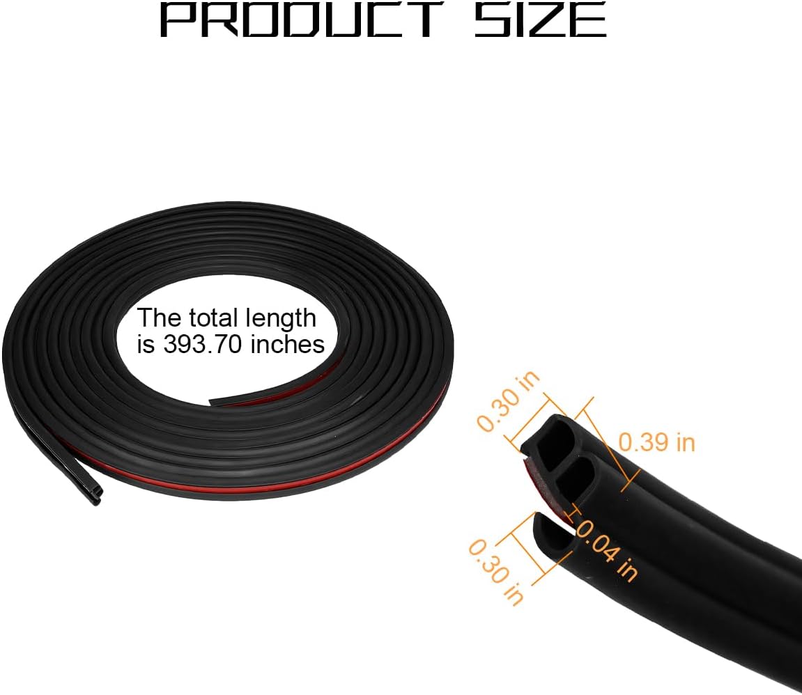 Osilly Car Door Edge Guards, 16Ft Rubber Seal Car Door Edge Trim, U Shape Door Edge Protector Guard, Aluminum Weather Proofing Automotive Door Edge Molding Protection for Most Car (Black)