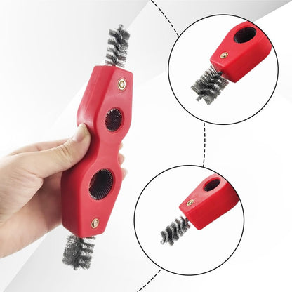 4 in 1 Car Battery Cleaning Brush, Battery Terminal Brush, Anti-Rust Auto Battery Cleaner with Steel Wire, Car Accessories Vehicle Machine Parts Cleaning Tools Fit for Auto Marine (Black)