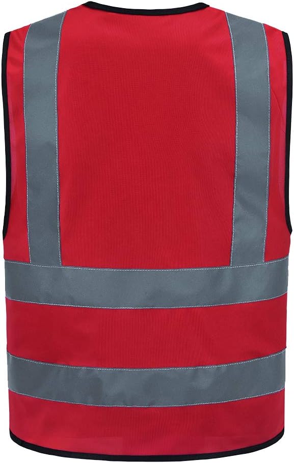 AYKRM 12 colour High visibility viz vest hi vis viz reflective work construction safety vest (XS-8XL) - Colors B