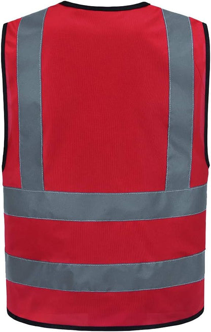 AYKRM 12 colour High visibility viz vest hi vis viz reflective work construction safety vest (XS-8XL) - Colors B
