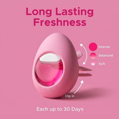 Air Jungles Car Air Freshener Vent Clip Honey Peach Scent, Pink Edition, 6 Pack (4ml Each), Long-Lasting Sweet Fruit Fragrance & Odor Eliminator, Up to 180 Days