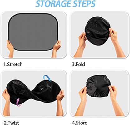 2 Pack Universal Car Window Shade, Cling Sunshade - Sun, Glare and UV Rays Protection for Your Child - Baby Side Window Car Sun Shades, Blocks Over 98% of Harmful UV Rays (Large)