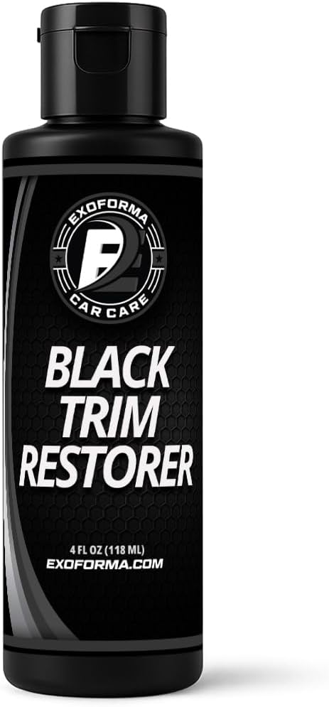 ExoForma Black Trim Restorer - Lasts 6+ Months, Dye Infused Waterproof Plastic Restorer for Cars - Perfect for Faded Bumpers, Trim & Vinyl on Jeeps, Truck Beds, Avalanches & ATVs | 4oz Kit