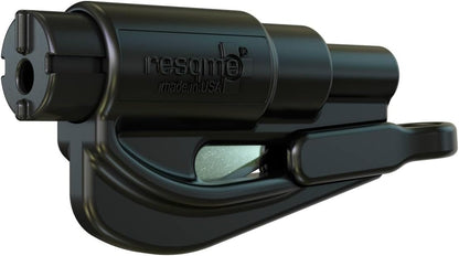 resqme The Original Emergency Keychain Car Escape Tool, 2-in-1 Seatbelt Cutter and Window Breaker, Made in USA, Yellow - Compact Emergency Hammer
