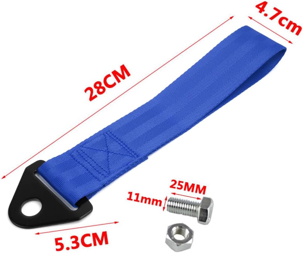 RASTP Racing Tow Strap, Car Modification Sports Trailer Belt Fit for Front or Rear Front Bumper Decorative (Red)