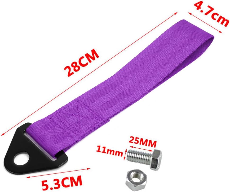 RASTP Racing Tow Strap, Car Modification Sports Trailer Belt Fit for Front or Rear Front Bumper Decorative (Red)
