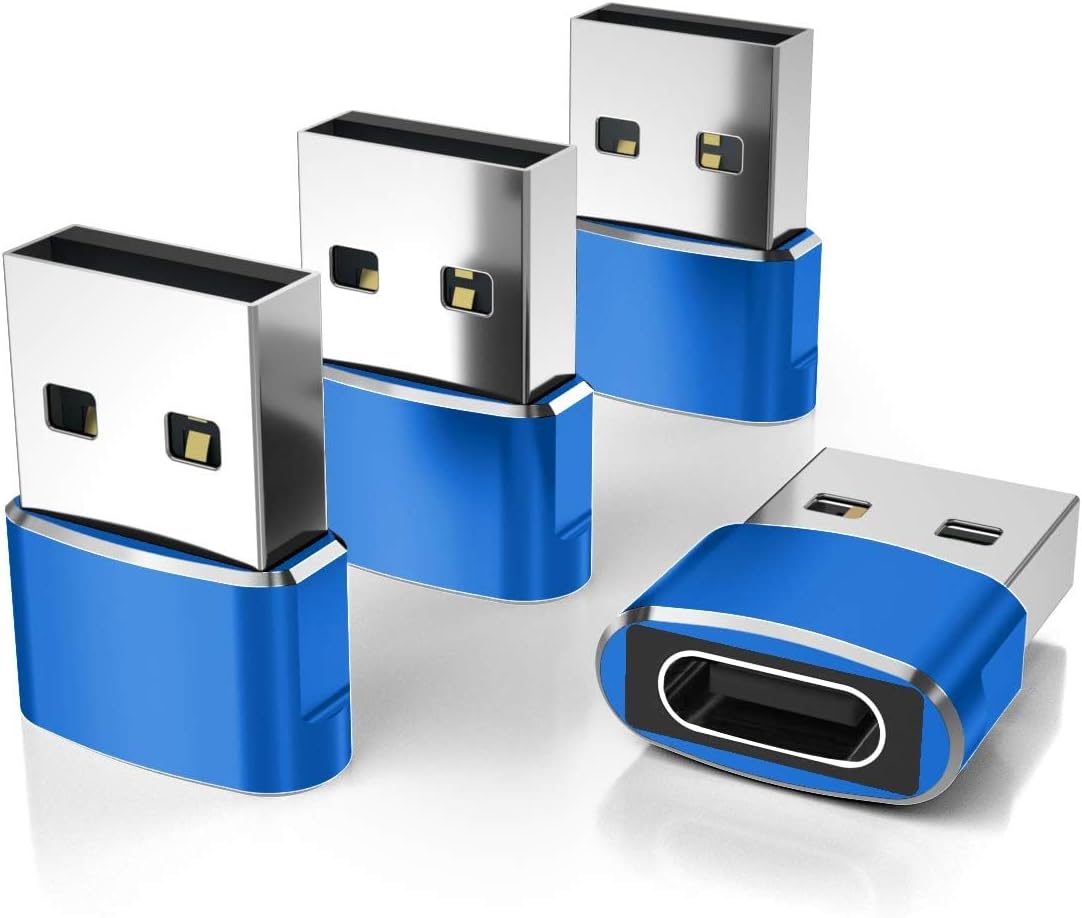 Elebase USB to USB C Adapter for iPhone 17 4Pack,USBC Female to A Male Car Charger Adapter,Type C Converter Apple 17e 16 Pro Max 15 14 Plus,iWatch Watch 11 10 Ultra 3,iPad Air,Samsung Galaxy S26
