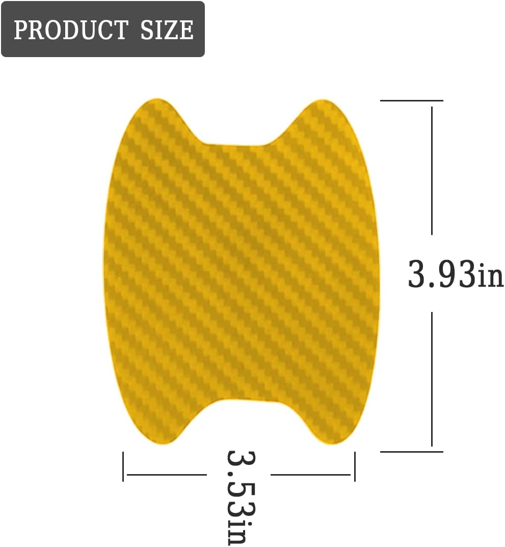4PCS Sticker, Carbon Fiber Anti-Scratches Car Door Cup Protector, Non-Marking Auto Door Handle Protective Film, Universal for Most Car Handles (Black/4PCS)