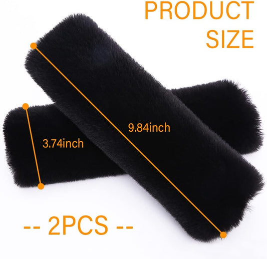 2PCS Fluffy Car Seatbelt Covers - Soft&Comfortable Plush Seat Belt Cushion Protects Shoulder - Universal Seat Belt Covers for Adults or Children Fits Car Truck SUV Van RV (Pink/2pcs)