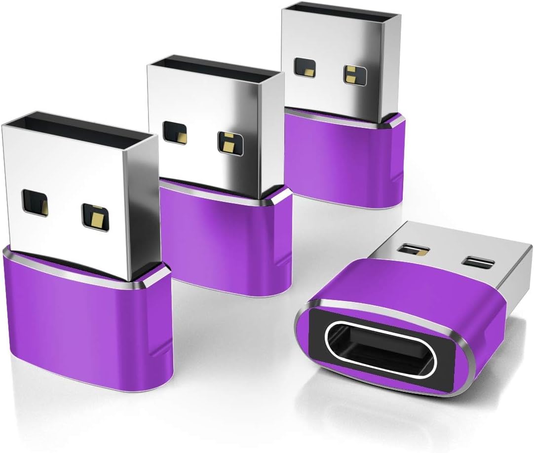Elebase USB to USB C Adapter for iPhone 17 4Pack,USBC Female to A Male Car Charger Adapter,Type C Converter Apple 17e 16 Pro Max 15 14 Plus,iWatch Watch 11 10 Ultra 3,iPad Air,Samsung Galaxy S26