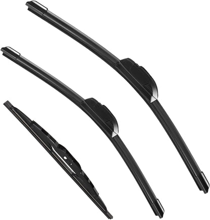 3 Pack Windshield Wiper Blades Compatible with Mazda CX-5 2017-2025 and CX-9 2016-2023, Front and Rear, 24" 18" 14" - Colors A