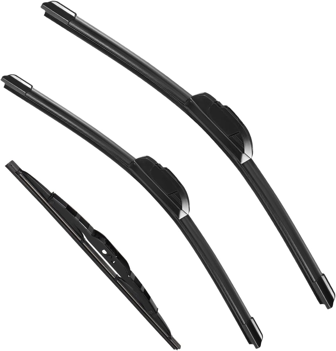 3 Pack Windshield Wiper Blades Compatible with Mazda CX-5 2017-2025 and CX-9 2016-2023, Front and Rear, 24" 18" 14" - Colors B