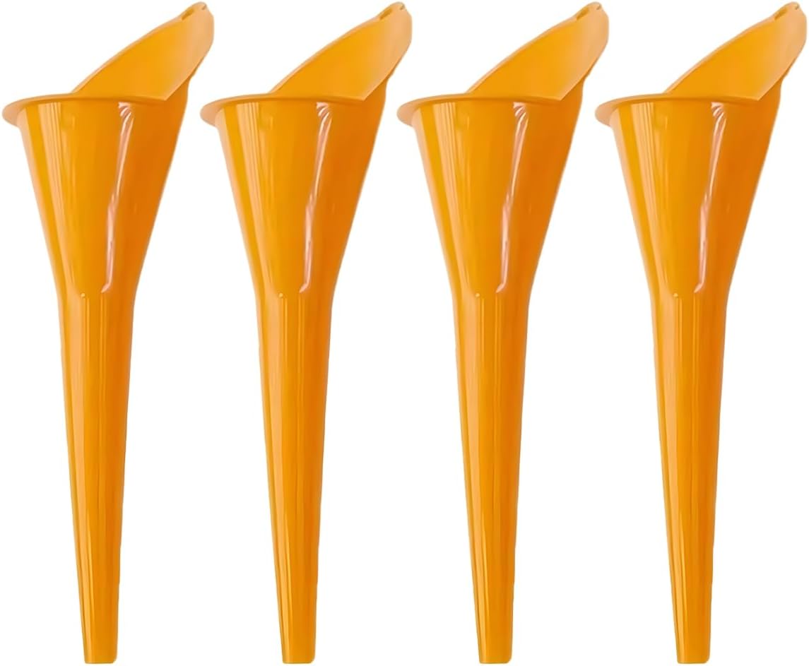 Long Neck Oil Funnel, Plastic Spill Saver Funnels, Multi-Function Funnel for All Automotive Oils, Water, Diesel Fuel, Lubricants, Engine Oils, Kerosene and Other Liquids (BL&2PCS)