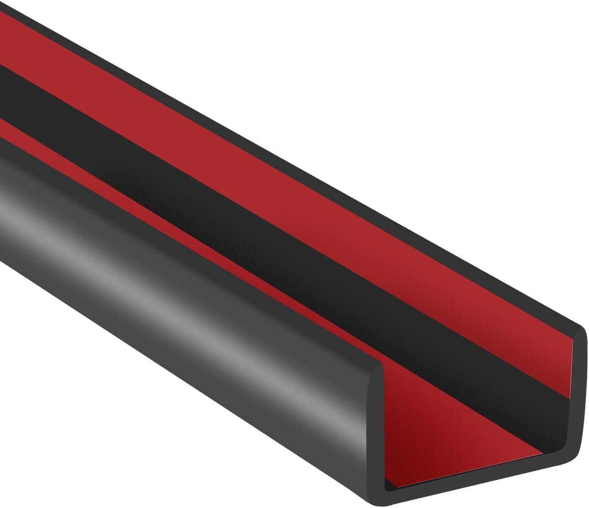 Rubber Edge Trim, 1/16" Self Adhesive Flexible U Channel Edge Protecter for Sheet Metal, Car Doors, U Shaped Sharp Edge Guards, Fit for 0-5/64" Wide Edge, Black Color, 10Ft, EPDM Material